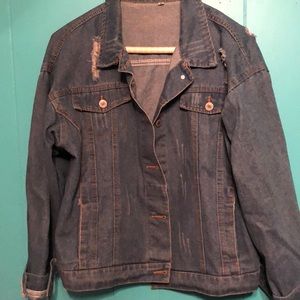 Kids XL jean jacket with tears